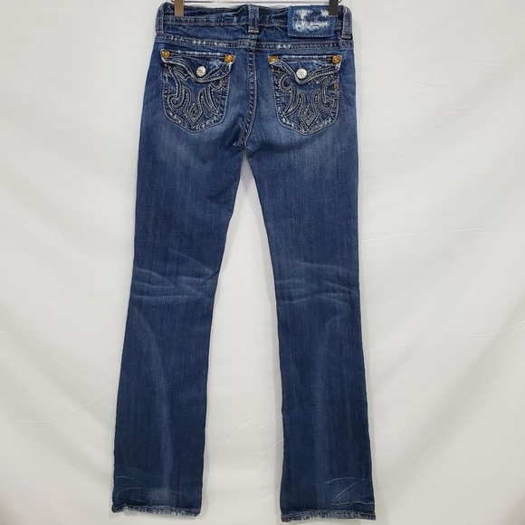 MEK Denim Oaxaca Distressed Boot Cut Women's Jeans - Picture 2 of 7